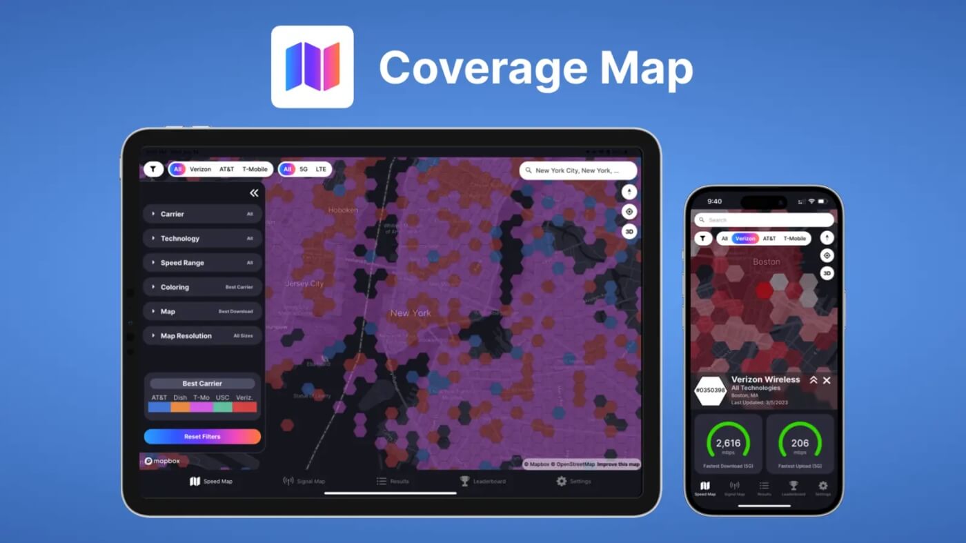 Coverage Map para comparar la cobertura móvil por zona y operador