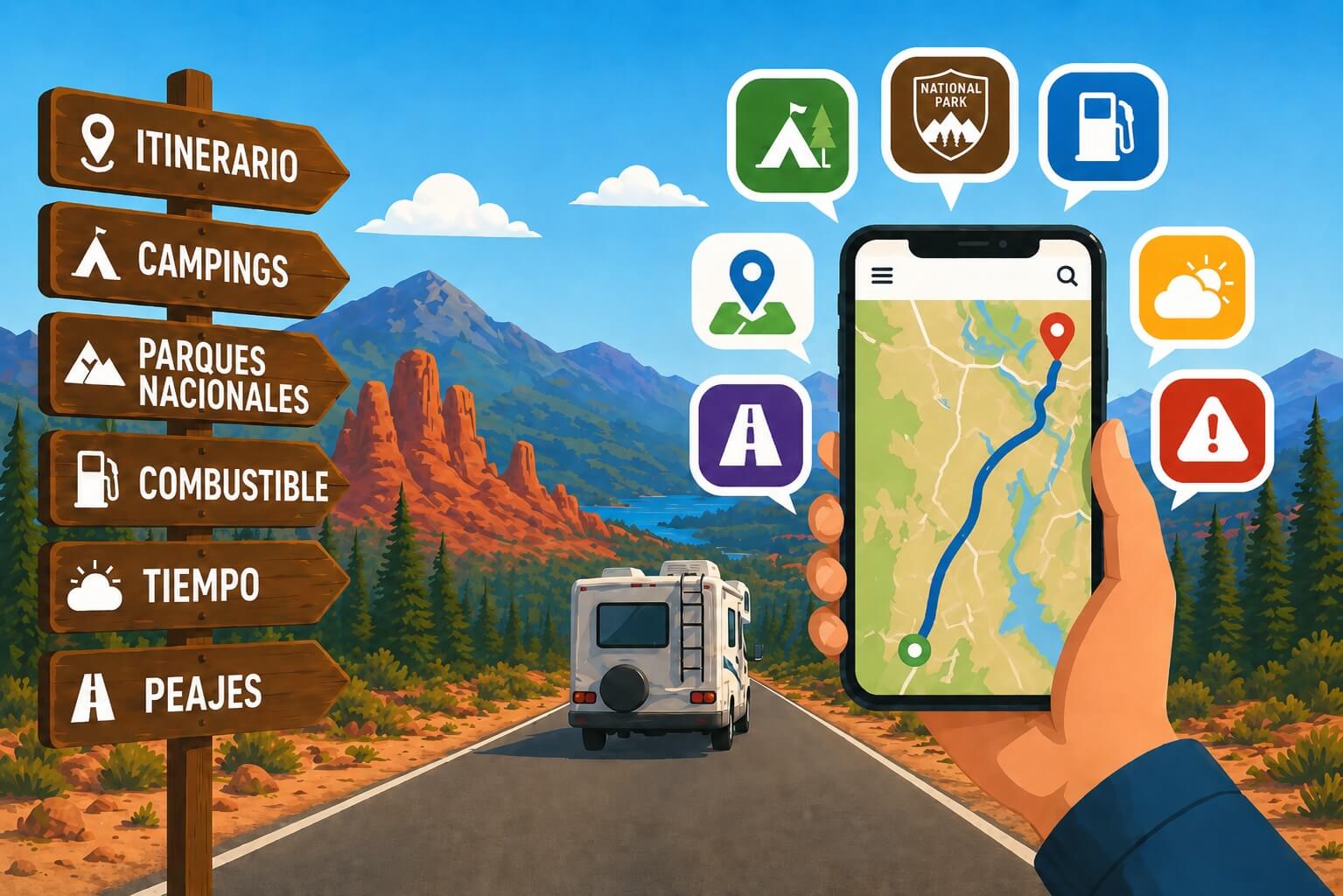 Aplicaciones para Road Trip con autocaravana en Estados Unidos
